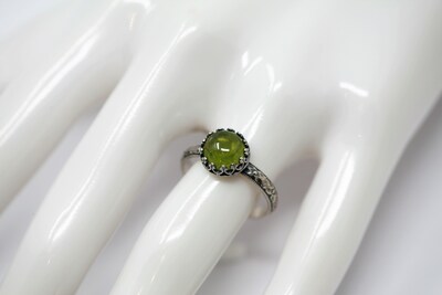 8mm Vesuvianite 925 Antique Sterling Silver Ring by Salish Sea Inspirations - image2